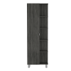 Urano Mirror Linen Cabinet; Four Interior Shelves; Five External Shelves -Smokey Oak