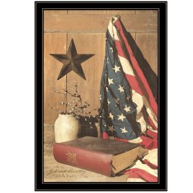 "God and Country" by Billy Jacobs, Ready to Hang Framed Print, Black Frame