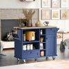 Kitchen Island Cart with Storage Cabinet and Two Locking Wheels,Solid wood desktop,Microwave cabinet,Floor Standing Buffet Server Sideboard for Kitche