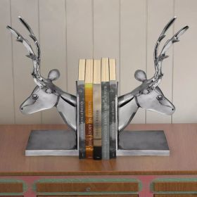 Bookends Deer 2 pcs Aluminum Silver