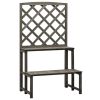 Plant Stand with Trellis Gray 27.6"x16.5"x47.2" Solid Firwood