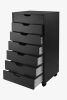 Halifax Cabinet for Closet / Office; 7 Drawers; Black