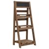 3-Tier Plant Stand with Blackboard 15.7"x11.8"x35.4" Solid Fir Wood