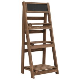 3-Tier Plant Stand with Blackboard 15.7"x11.8"x35.4" Solid Fir Wood