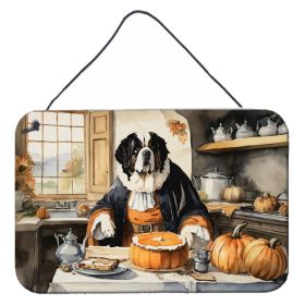 NEW Saint Bernard Fall Kitchen Pumpkins Wall or Door Hanging Prints Aluminum Metal Sign Kitchen Wall Bar Bathroom Plaque Home Decor, 8HX12W