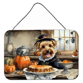 NEW Lakeland Terrier Fall Kitchen Pumpkins Wall or Door Hanging Prints Aluminum Metal Sign Kitchen Wall Bar Bathroom Plaque Home Decor, 8HX12W