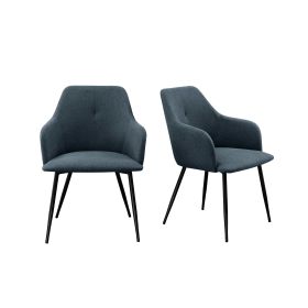 Contemporary Upholstered Woven Fabric Dining Chairs ‚Äì Indigo Blue