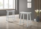 Set of 2 Alonzo White Backless Ergonomic 17.5" Counter Height Stool