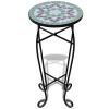 Mosaic Side Table Plant Table Green White