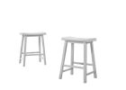 Set of 2 Alonzo White Backless Ergonomic 17.5" Counter Height Stool