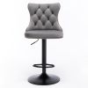 A&A Furniture,Swivel Velvet Barstools Adjusatble Seat Height from 25-33 Inch,17.7 inch base, Modern Upholstered Bar Stools with Backs Comfortable Tuft