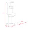 Della 60 Kitchen Pantry with Countertop; Closed & Open Storage -Black