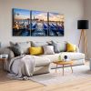 3 Panels Framed Wharf Canvas Wall Art Decor,3 Pieces Mordern Canvas Decoration Painting for Office,Dining room,Living room, Bedroom Decor-Ready to Han