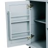 Kitchen Cart with Rubber wood Drop-Leaf Countertop ,Cabinet door internal storage racks,Kitchen Island on 5 Wheels with Storage Cabinet and 3 Drawers