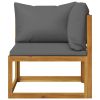 6 Piece Patio Lounge Set with Cushion Solid Acacia Wood