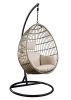 ACME Vasant Patio Swing Chair with Stand, Fabric & Wicker (1Set/3Ctn) 45082