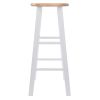 Element Bar Stools; 2-Pc Set; Natural & White