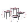 Metal Plant Stand 4 in 1 Potted Irons Planter Supports Floor Flower Pot Round Rack Display