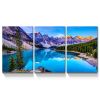 3 Panels Framed Nature Landscape Mountain & Lake Canvas Wall Art Decor,3 Pieces Mordern Canvas Decoration Painting for Office,Dining room,Living room,