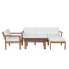 U_Style A Multi-person Sofa Set with A Small Table, Suitable for Gardens, Backyards, and Balconies.