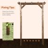 Outsunny 85" Wooden Garden Arbor for Wedding and Ceremony, Outdoor Garden Arch Trellis for Climbing Vines - Carbonized