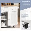 Kitchen Island with Power Outlet,Kitchen Storage Island with Drop Leaf and Rubber Wood,Open Storage and Wine Rack,5 Wheels,with Adjustable Storage for