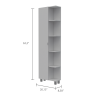 Urano Corner Linen Cabinet; Five External Shelves; Single Door; Four Interior Shelves -White