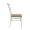 Modern Style White and Oak Finish Side Chairs 2pc Set Fabric Upholstered Seat Charming Traditional Dining Kitchen Furniture