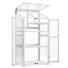 TOPMAX 62inch Height Wood Large Greenhouse Balcony Portable Cold Frame with Wheels and Adjustable Shelves for Outdoor Indoor Use, White