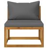 6 Piece Patio Lounge Set with Cushions Solid Acacia Wood