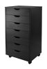 Halifax Cabinet for Closet / Office; 7 Drawers; Black