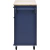 Kitchen Island Cart with Storage Cabinet and Two Locking Wheels,Solid wood desktop,Microwave cabinet,Floor Standing Buffet Server Sideboard for Kitche