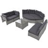 Patio Furniture Set Outdoor Furniture Daybed Rattan Sectional Furniture Set Patio Seating Group With Cushions and Center Table for Patio, Lawn, Backya