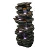 40inches High Rocks Outdoor Cascading Waterfall with LED Lights