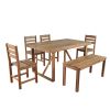 U_Style High-quality Acacia Wood Outdoor Table and Chair Set, Suitable for Patio, Balcony, Backyard