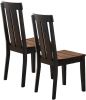 Natural Solid wood Dark Brown hues Set of 2 Chairs Dining Room Seatings Chair