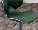 Masaccio Velvet Upholstered Adjustable Swivel Barstool, Set of 2, Green