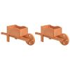 Wheelbarrow Planters 2 pcs 18.5"x5.9"x7.5" Solid Wood Fir