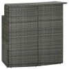 3 Piece Patio Bar Set with Cushions Poly Rattan Gray