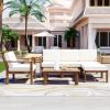 U_Style A Multi-person Sofa Set with A Small Table, Suitable for Gardens, Backyards, and Balconies.