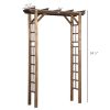 Outsunny 85" Wooden Garden Arbor for Wedding and Ceremony, Outdoor Garden Arch Trellis for Climbing Vines - Carbonized