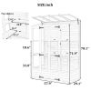 TOPMAX 78-inch Wooden Greenhouse Cold Frame with 4 Independent Skylights and 2 Folding Middle Shelves, Walk-in Outdoor Greenhouse, White