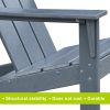 3Pcs Outdoor Adirondack Chairs,Patio Lawn Chairs with Side Table,for Deck Garden Backyard Balcony,Dark Grey