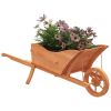 Wheelbarrow Planter 50.4"x17.9"x16.9" Solid Wood Fir