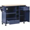 Kitchen Island Cart with Storage Cabinet and Two Locking Wheels,Solid wood desktop,Microwave cabinet,Floor Standing Buffet Server Sideboard for Kitche