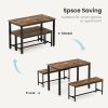 Dining Table Set, Bar Table with 2 Dining Benches, Kitchen Table Counter with Chairs, Industrial for Kitchen Breakfast Table, Living Room, Party Room,