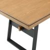 Modern Industrial Metal and Wood Large Dining Table ‚Äì Light Oak