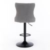 A&A Furniture,Swivel Velvet Barstools Adjusatble Seat Height from 25-33 Inch,17.7 inch base, Modern Upholstered Bar Stools with Backs Comfortable Tuft