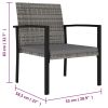 9 Piece Patio Dining Set Poly Rattan Gray