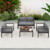 Aluminum Modern 4 Piece Sofa Seating Group For Patio Garden Outdoor